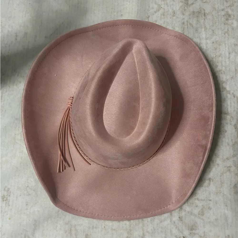 Women's Pink Suede Cowboy Hat - Unbranded